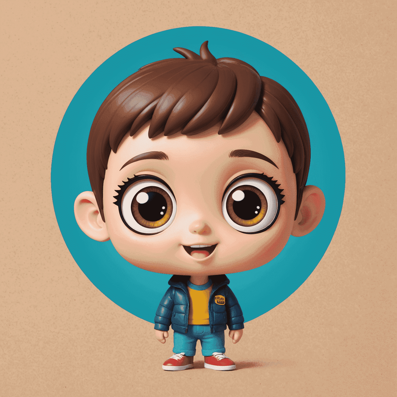 Pop Mart logo featuring a cute, stylized character with big eyes and a playful smile