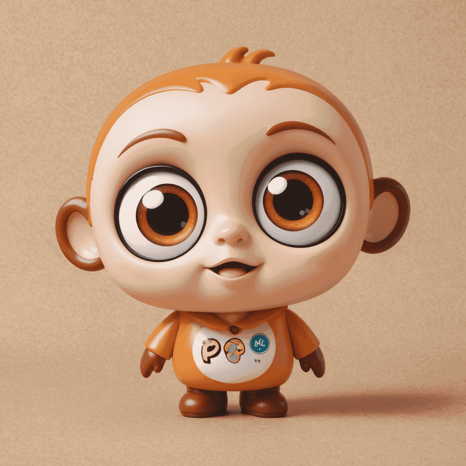 Pop Mart logo featuring a cute, stylized character with big eyes and a playful smile