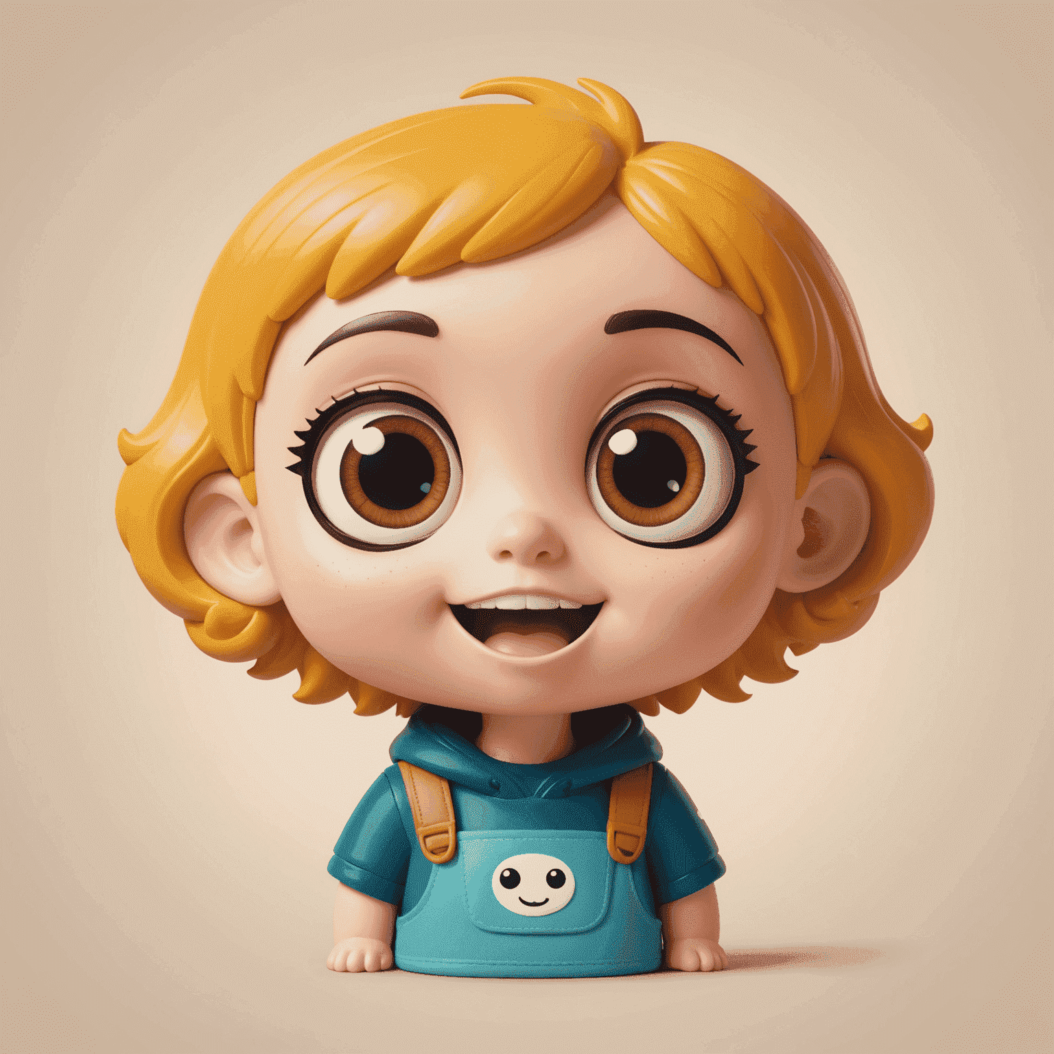 Pop Mart logo featuring a cute, stylized character with big eyes and a playful smile