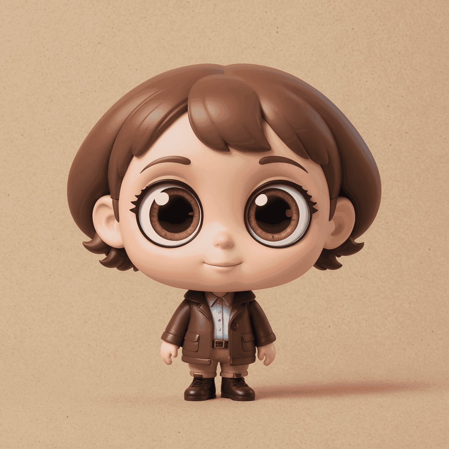 Pop Mart logo featuring a cute, stylized character with big eyes and a playful smile