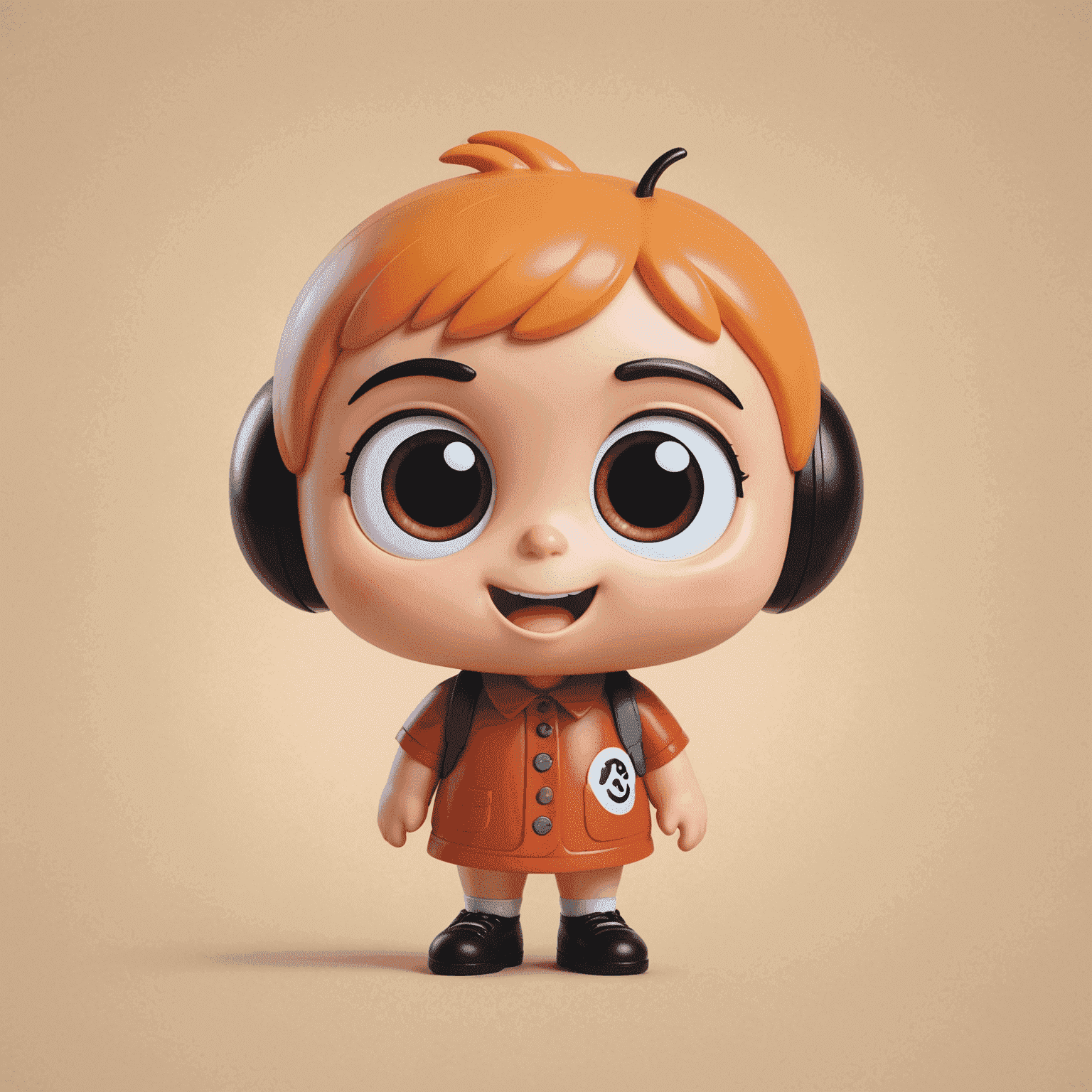 Pop Mart logo featuring a cute, stylized character with big eyes and a playful smile