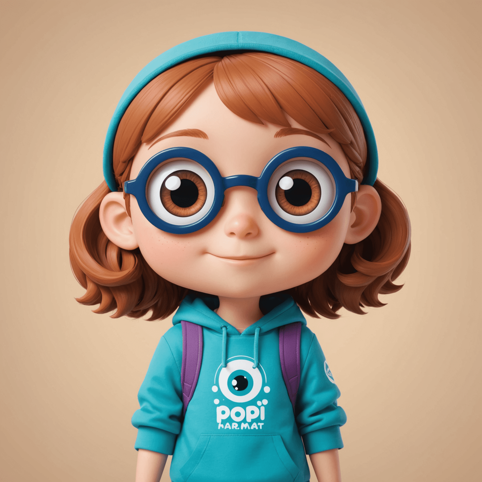 Pop Mart logo featuring a cute, stylized character with big eyes and a playful smile