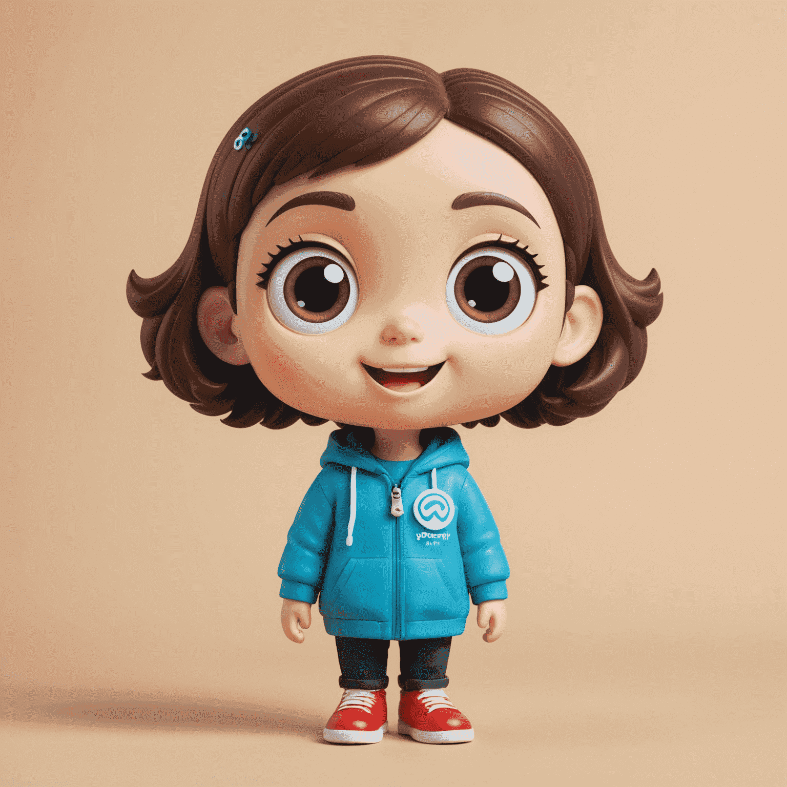 Pop Mart logo featuring a cute, stylized character with big eyes and a playful smile