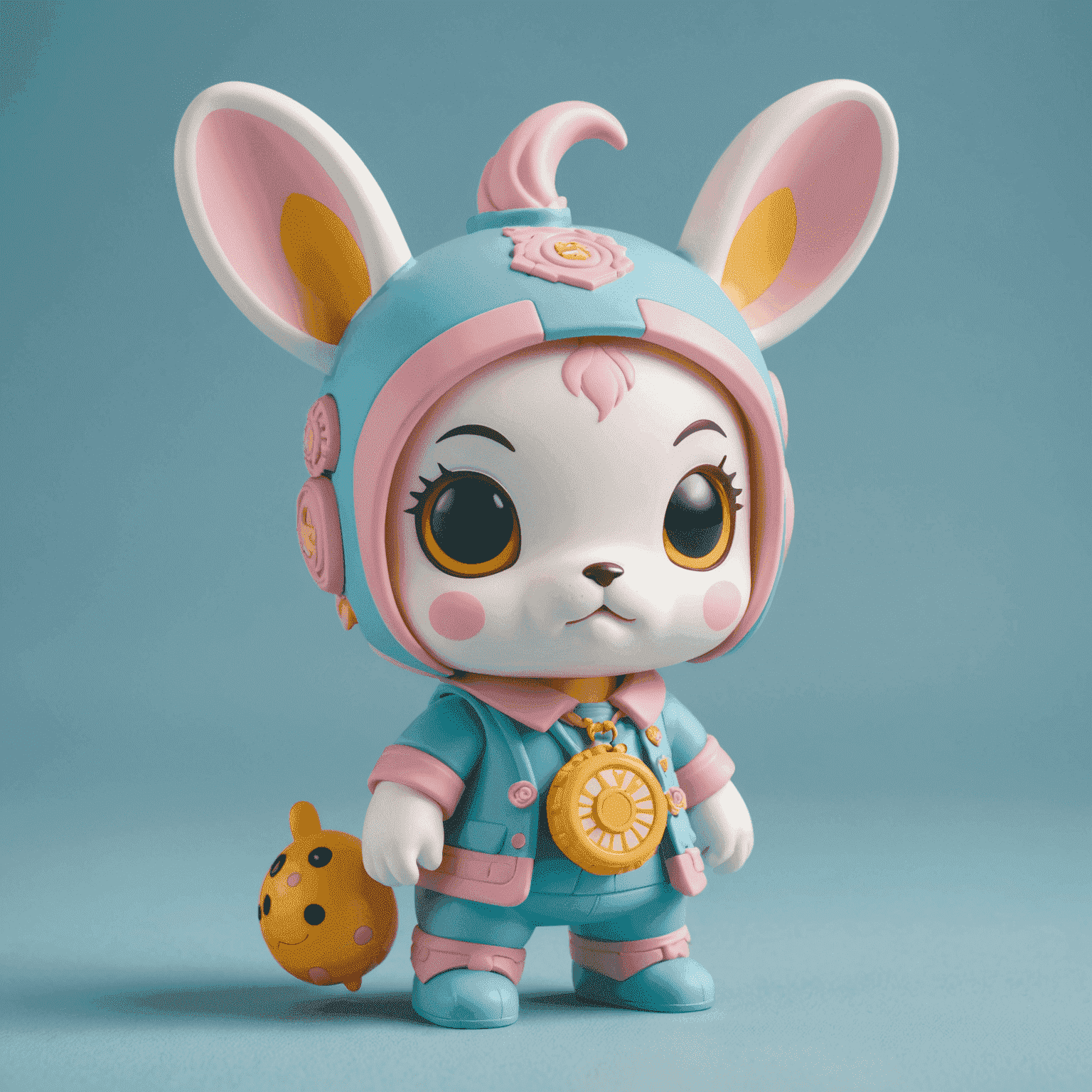 A rare, limited edition Labubu figure from Pop Mart, featuring a unique pastel color scheme and intricate details. The figure is displayed in a clear, protective case with an authentication certificate visible.